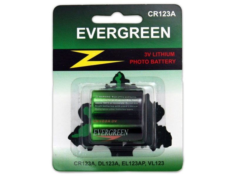 Pile lithium CR123 - 3V - Evergreen