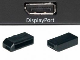 HDMI Port Jack Cover, Protective Cap, Flat Face, No Flange, Type 4, Black